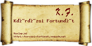 Körözsi Fortunát névjegykártya